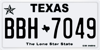 TX license plate BBH7049