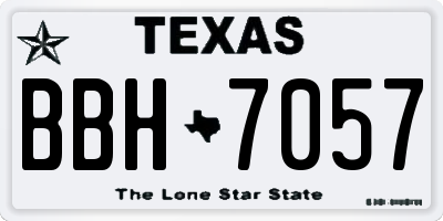 TX license plate BBH7057
