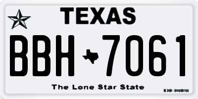 TX license plate BBH7061