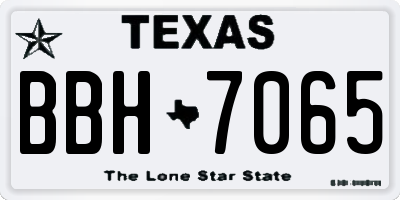 TX license plate BBH7065