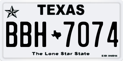 TX license plate BBH7074