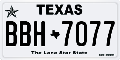 TX license plate BBH7077