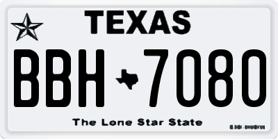 TX license plate BBH7080