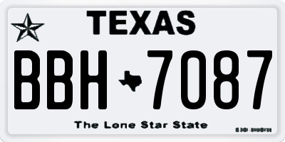 TX license plate BBH7087