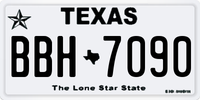 TX license plate BBH7090
