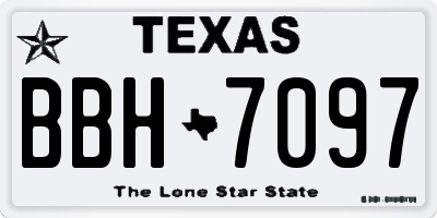 TX license plate BBH7097
