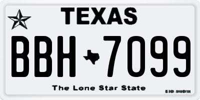 TX license plate BBH7099