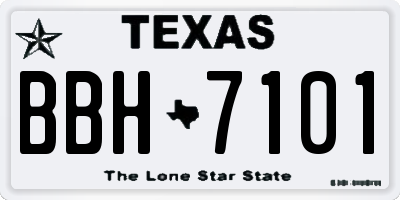 TX license plate BBH7101