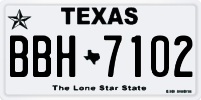 TX license plate BBH7102
