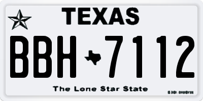 TX license plate BBH7112