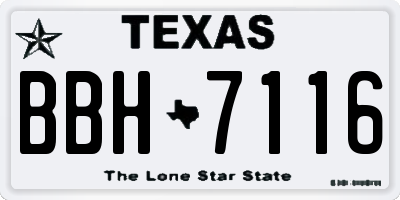 TX license plate BBH7116