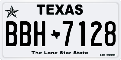 TX license plate BBH7128