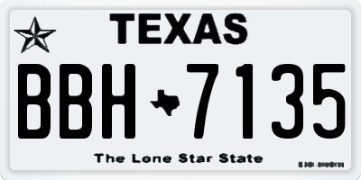 TX license plate BBH7135