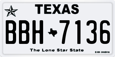 TX license plate BBH7136