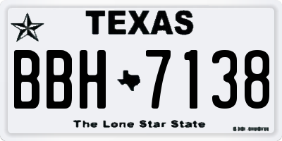 TX license plate BBH7138