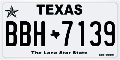 TX license plate BBH7139