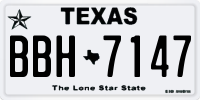 TX license plate BBH7147