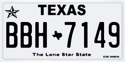 TX license plate BBH7149