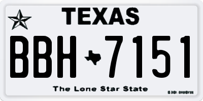 TX license plate BBH7151