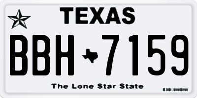 TX license plate BBH7159