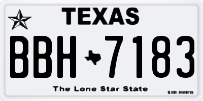 TX license plate BBH7183