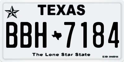 TX license plate BBH7184