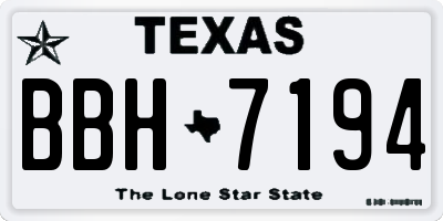 TX license plate BBH7194