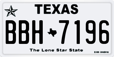 TX license plate BBH7196