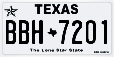 TX license plate BBH7201