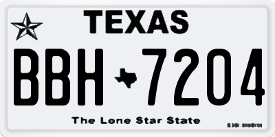 TX license plate BBH7204