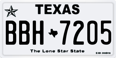TX license plate BBH7205