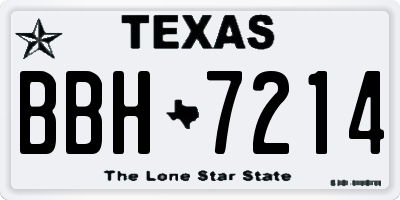 TX license plate BBH7214