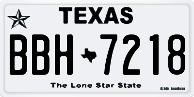 TX license plate BBH7218