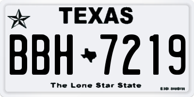 TX license plate BBH7219