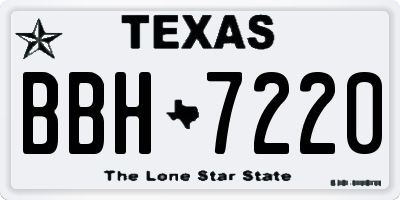 TX license plate BBH7220