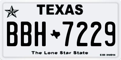 TX license plate BBH7229