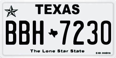 TX license plate BBH7230