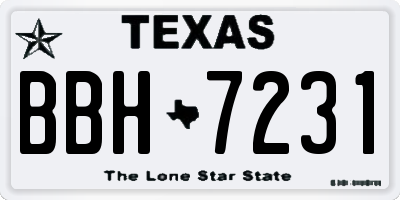 TX license plate BBH7231