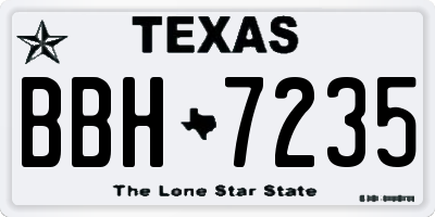 TX license plate BBH7235