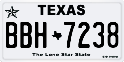TX license plate BBH7238