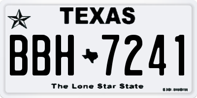 TX license plate BBH7241