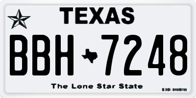 TX license plate BBH7248
