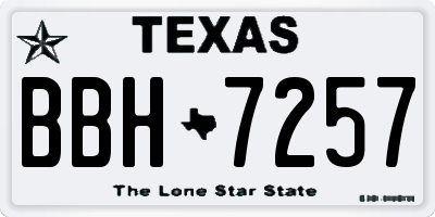 TX license plate BBH7257