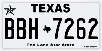 TX license plate BBH7262