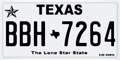 TX license plate BBH7264