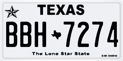 TX license plate BBH7274