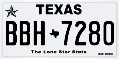 TX license plate BBH7280