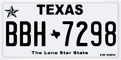 TX license plate BBH7298