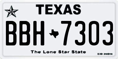 TX license plate BBH7303