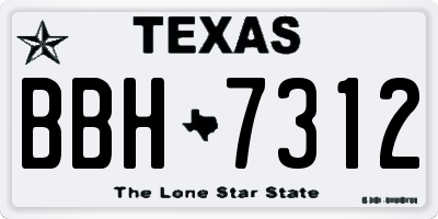 TX license plate BBH7312